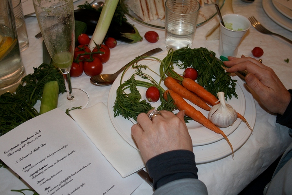 Lunch Club - Veg arrangement by Jayne Bradley (June)